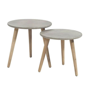 Ellie Round Poly-Cement Table Set
