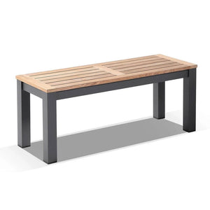 Balmoral 1.1m Outdoor Teak Timber and Aluminium Bench Seat