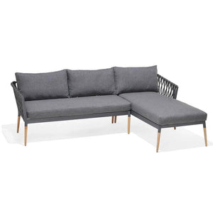 Silas Outdoor Charcoal Rope Chaise Lounge