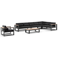 Balmoral package C - Outdoor Aluminium and Teak Lounge Set with Coffee Table