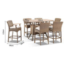 Sahara Teak Top 6 Seater Bar Setting in Half Round Wicker with Wanika Stools