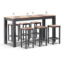 Balmoral 6 Seater Teak Top Aluminium Bar Setting