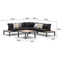 Nova Package A in Charcoal - Outdoor Aluminium Modular Corner Lounge