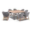 Sahara 8 Square with Coastal Chairs in Half Round wicker
