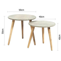 Ellie Round Poly-Cement Table Set