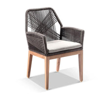 Darcey Outdoor Teak and Rope Dining Chair