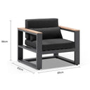 Balmoral 1 Seater Outdoor Aluminium and Teak Arm Chair