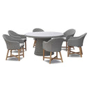 Plantation 6 Outdoor Dining Table with 6 Coastal Wicker Chairs