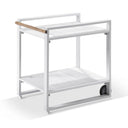 Nova Outdoor White Aluminium Lounge with Bar Cart & Side Table