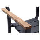 Tuscany 10 Seat with Capri chairs with Teak Arm Rests in Charcoal