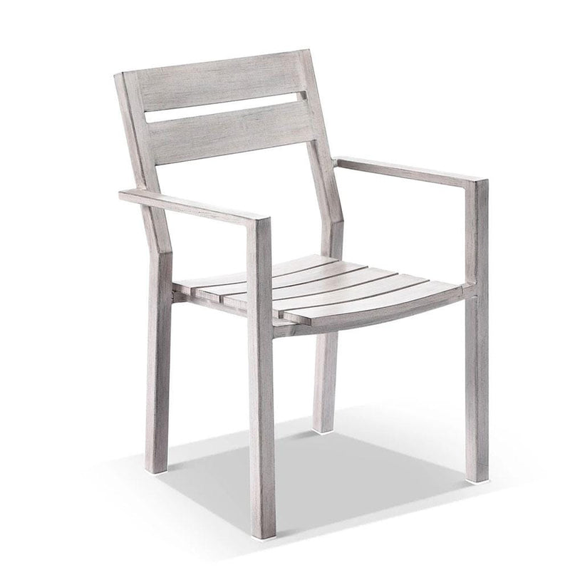 Aged Teak look Santorini Aluminium Dining Chair