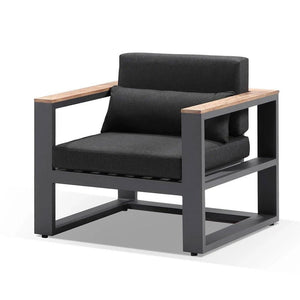 Balmoral 1 Seater Outdoor Aluminium and Teak Arm Chair