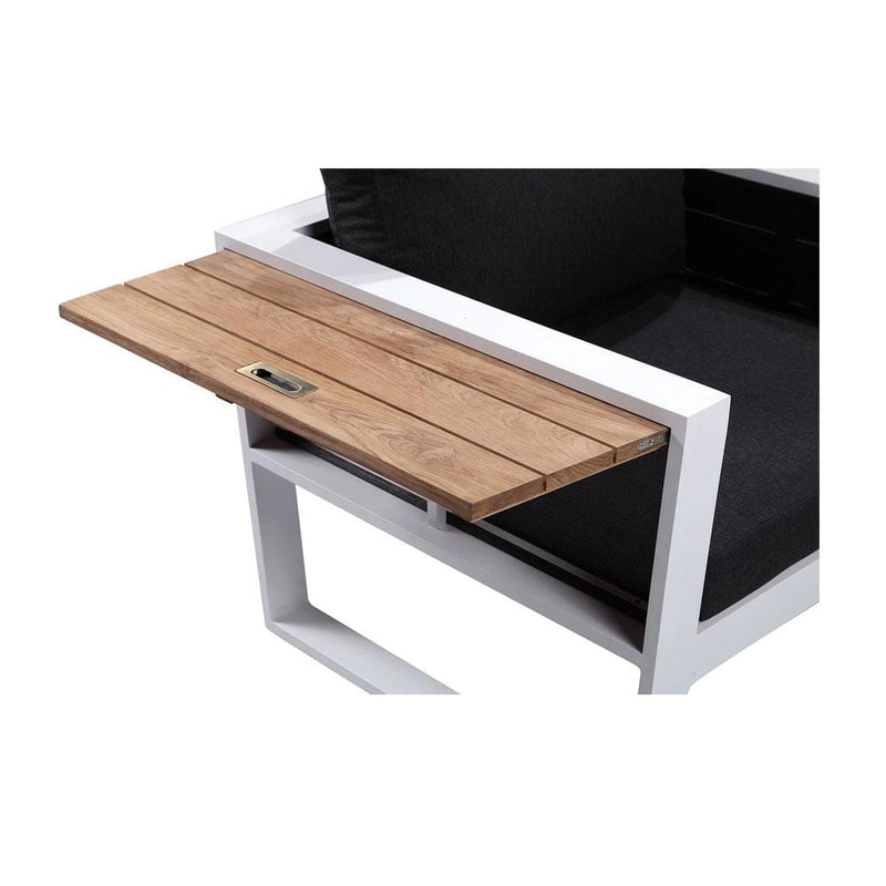 Corfu 3+1+1 Aluminium and Teak Timber Lounge with Coffee Table & Side Table with Sunbrella® cushions