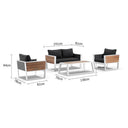 Corfu 2+1+1 Aluminium and Teak Timber Lounge with Coffee Table with Sunbrella® cushions