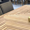 Sahara 10 Seat in Half Round wicker - 11pc Raw Natural Teak Timber Table Top Outdoor Dining Set With Rattan Wicker Chairs