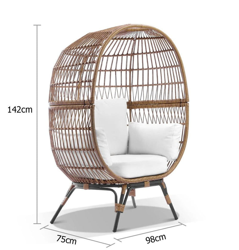 Pacific Outdoor Wicker Egg Chair with Legs