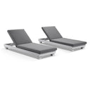 Santorini Aluminium Sun Lounge Set in White with Sunbrella® cushions