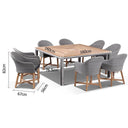 Sahara 8 Square with Coastal Chairs in Half Round wicker