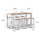 Balmoral 6 Seater Teak Top Aluminium Bar Setting