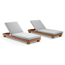 Santorini Aluminium Sun Lounge Set in Teak Look Finish