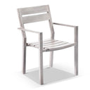 Aged Teak look Tahitian 3m Aluminium Dining Setting with Santorini Chairs