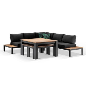Nova Outdoor Charcoal Aluminium Lounge and Dining Setting