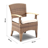 Kai Outdoor dining chair in Half Round Wicker