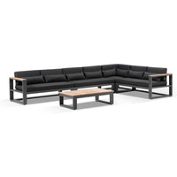 Balmoral package D - Outdoor Aluminium and Teak Lounge with Coffee Table