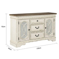 Realyn Indoor Timber Buffet Sideboard in Distressed White