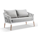 Silas Outdoor Ivory Rope Lounge Setting with Coffee Table
