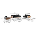 Corfu 3+2+1 Aluminium and Teak Timber Lounge with Coffee Table & Side Table with Sunbrella® cushions