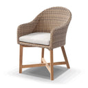 Plantation 6 Outdoor Dining Table with 6 Coastal Wicker Chairs