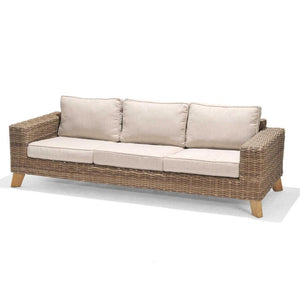 Bahamas Outdoor 3+1+1 Wicker & Teak Lifestyle Garden Lounge Suite with Coffee Table