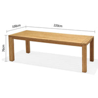 Cancun 2.2m Outdoor Recycled Teak Timber Lifestyle Garden Dining Table