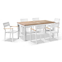 Balmoral 1.8m Teak Top Aluminium Table with 6 Capri Dining Chairs