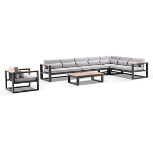 Balmoral package D - Outdoor Aluminium and Teak Lounge with Coffee Table