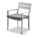 Aged Teak look Tahitian 3m Aluminium Dining Setting with Santorini Chairs