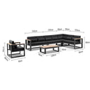 Balmoral package C - Outdoor Aluminium and Teak Lounge Set with Coffee Table