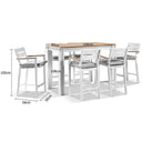 Balmoral 1.5m Aluminium Bar Table with 6 Capri Bar stools