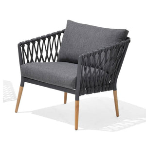 Silas Outdoor Charcoal Rope Lounge Setting with Coffee Table