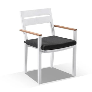 Balmoral 2.5m Teak Top Aluminium Table with 8 Capri Dining Chairs