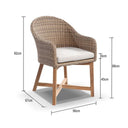 Plantation 6 Outdoor Dining Table with 6 Coastal Wicker Chairs