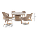 Plantation 6 Outdoor Dining Table with 6 Coastal Wicker Chairs