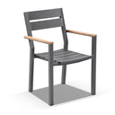 Balmoral 1.8m Teak Top Aluminium Table with 6 Capri Dining Chairs
