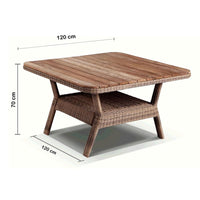 Low Dining Table 1.2m Square Teak Top