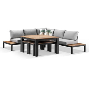 Nova Outdoor Charcoal Aluminium Lounge and Dining Setting