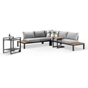 Nova Outdoor Aluminium Lounge with Bar Cart & Side Table