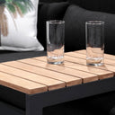 Balmoral Outdoor Aluminium and Teak Top Slide Under Side Table