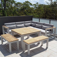 Balmoral Outdoor Aluminium Lounge and Dining Setting with Bar Cart