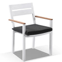 Tuscany Round 1.8m Outdoor Aluminium and Teak Dining Table with 8 Capri Chairs